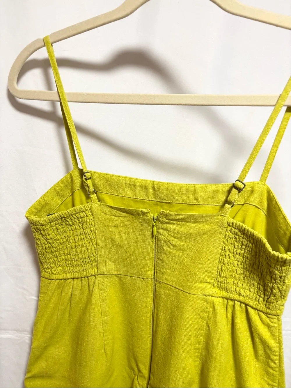 Abercrombie & Fitch Chartreuse Spaghetti Strap linen blend Maxi Dress